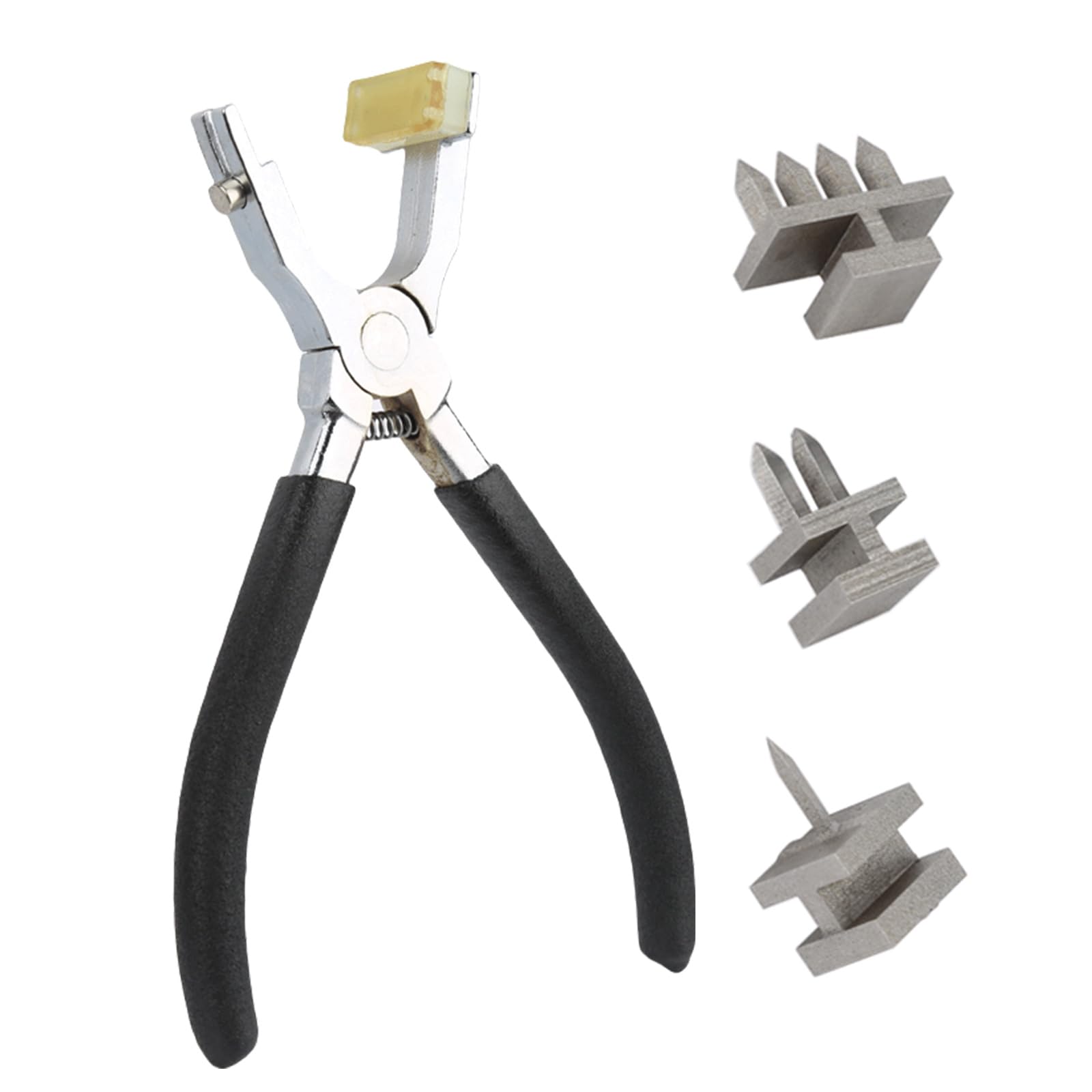 Yhplxyuus Professional Leather Hole Punching Pliers Leather Hole Punches Tool with 1/2 / 4 Prong Drilling Head for Leatherworking Belt Puncher