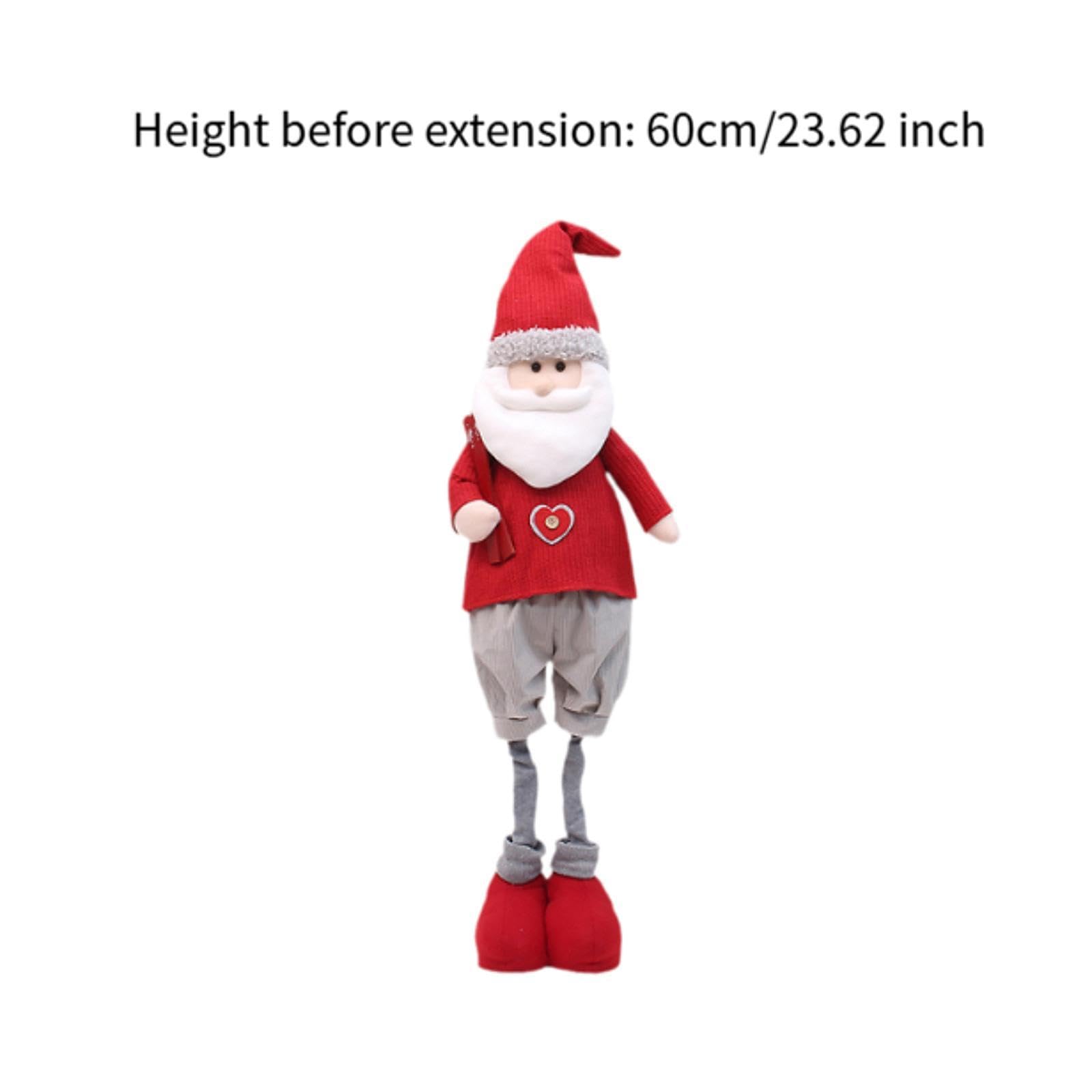 Figura Navideña, Figura de Peluche Retráctil, Adorno Navideño de Colección, Muñeco de Pie Navideño para Mesa de Granja, Papá Noel