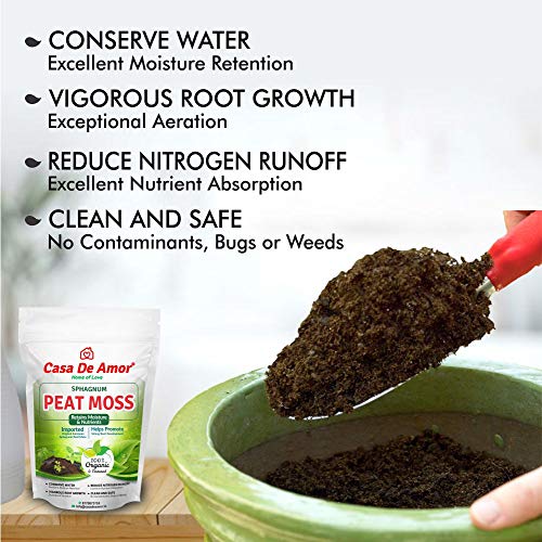 Image of Casa De Amor Sphagnum Peat Moss for Gardening 900 gm | Organic Soil Conditioner for Healthy Plants, Seed Starting & Improved Moisture Retention