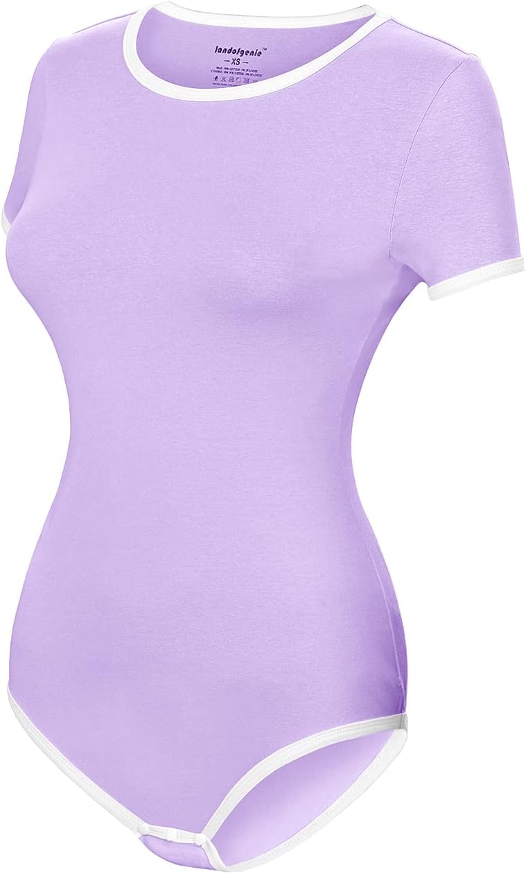 Landofgenie Onesie for Women Basic Adult Bodysuit Pajamas Solid Color Romper for Sleepwear Going Out - Image 5