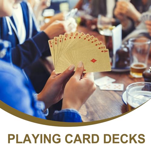 BESPORTBLE Goldene Pokerkarten Kunststoff Spielset Tragbare Neuheiten Spielkarten für Party Zuhause und Bar – Bild 8