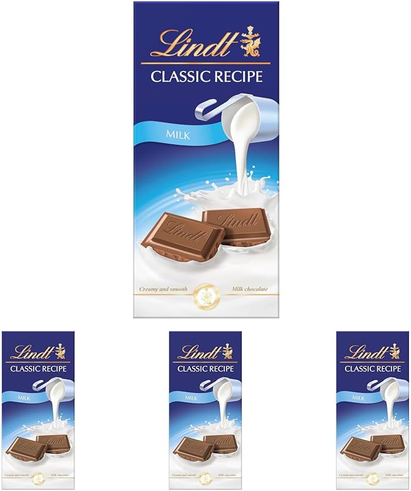 Lindt Classic Recipe Milk 100g (Pack of 4)