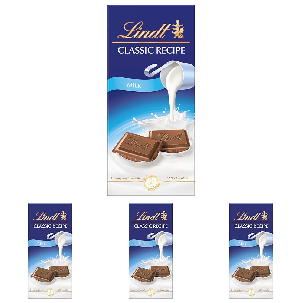 Lindt Classic Recipe Milk 100g (Pack of 4)