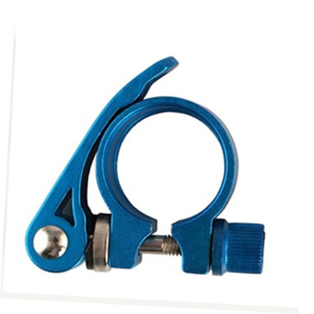 Mikikit 4Pcs Aluminum Bike Seatpost Clamp Quick Release Design for Road and Bikes Ergonomic Lock Mechanism Black Yellow Silver Blue