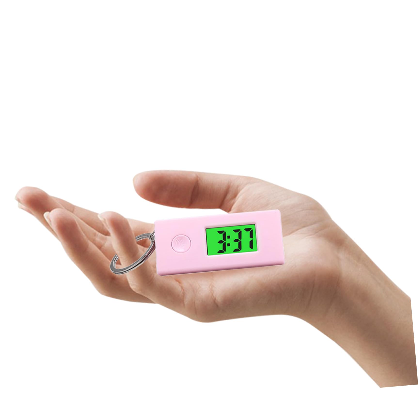 5 pièces Montre Porte-clés Silencieuse avec Lumière Nocturne Montre Digitale Portable Triangulaire pour Examens Travail et Activités Extérieures