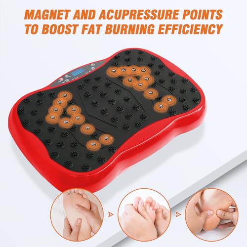 Image of Vibration Plate Exercise Machine for Lymphatic Drainage, 10 Preset Modes & 200-Level Vibrating Platform for Whole Body Fitness, Bluetooth Audio, Home Gym Shake Plate with Resistance Bands