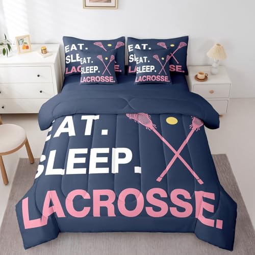 Image of Feelyou Lacrosse Bedding Set Twin Size 7 Piece for Girls Boys Kids