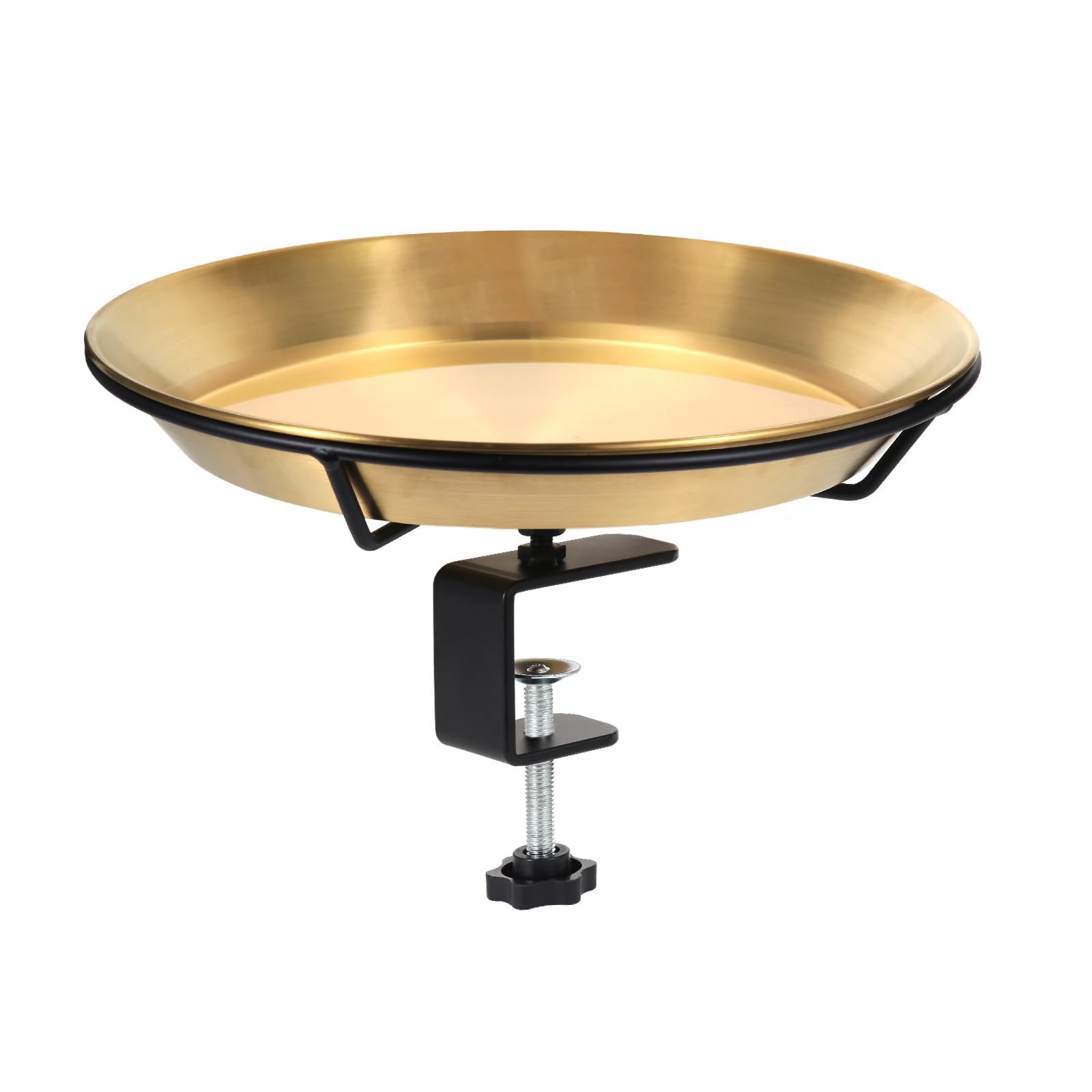 NALACAL Deck Mounted Bird Bath Bird Feeder Bowl with 1.8-inch Thick Iron Clamp - Detachable Outdoor Decor for Garden Backyard Patio and Deck - Perfect for Attracting Birds