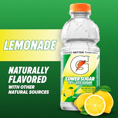 Gatorade Lower Sugar Sports Drink, Lemonade, 20 fl oz Bottles, (6 Pack) - image 3