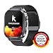 Knauermann - PRO 4 Ultra - Schwarz, eckig, Milanaiseband Schwarz mit Anruf & SOS Funktion - Telefonfunktion, Puls, Blutdruck, HRV, Schlafanalyse – Für Damen und Herren