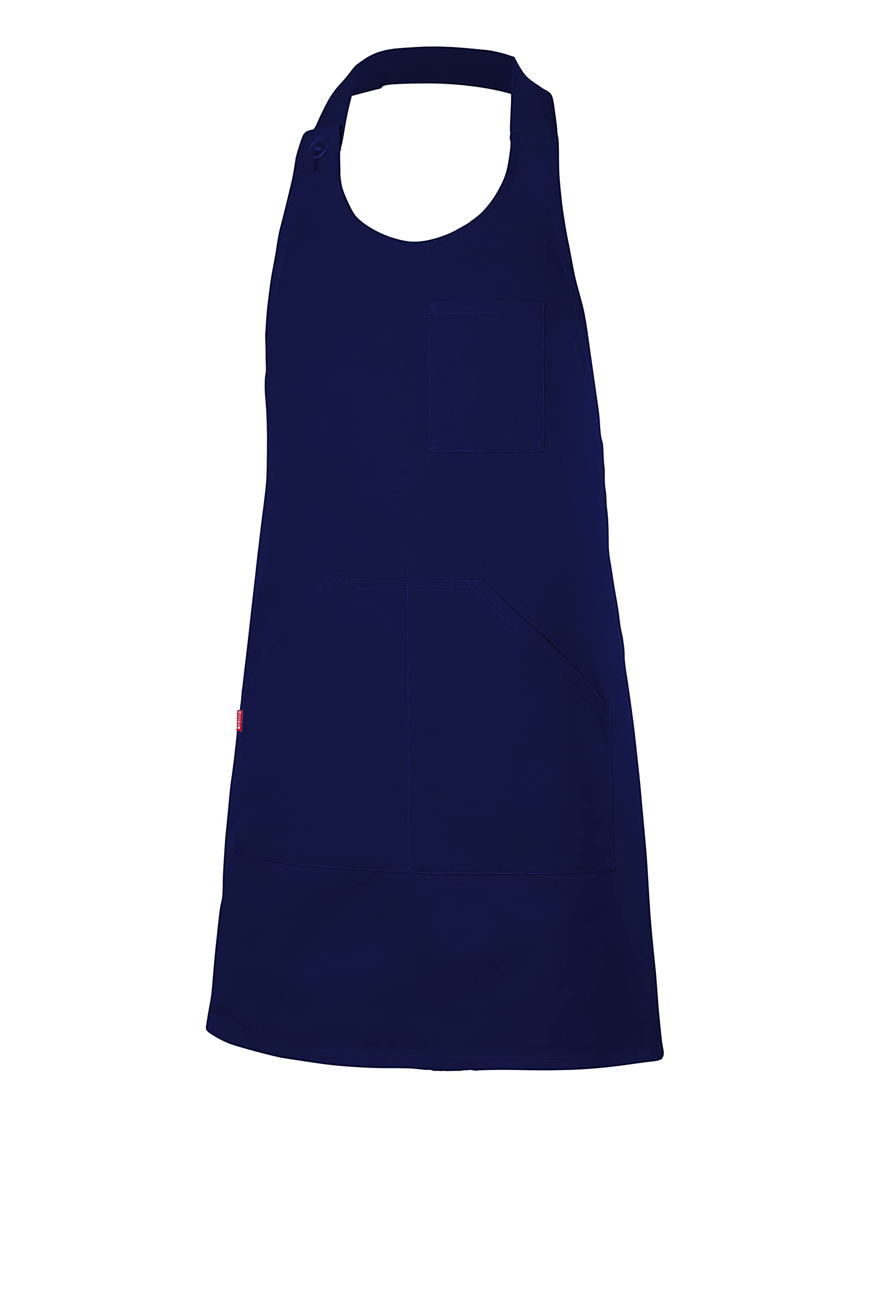 Velilla Unisex Bleu Buttoned Bib Apron