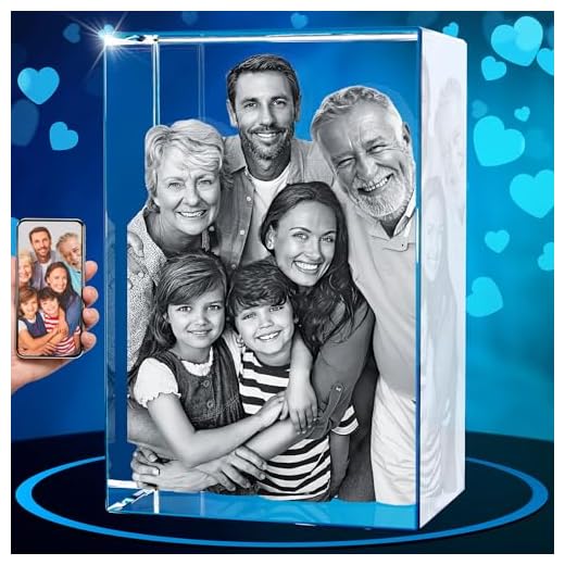 ArtPix 3D Crystal Photo, Valentines Day Gifts for Women, Wife, Men, Her, Him, Great Personalized Customized Gift With Your Own Photo, Custom 3D Etched Engraved, Couples Gifts