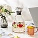 55 Ounces Glass Carafe with Stainless Steel Silicone Flip-top Lid, Drip-free Water Pitcher for Hot/Cold Water, Coffee, Ice Tea and Juice Beverage