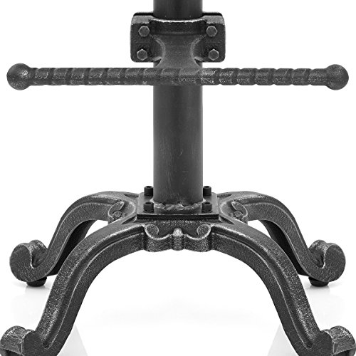 Diwhy Rustic Industrial Farmhouse Tractor Seat Adjustable Bar Stool Industrial Bar Chair (Silver, Cast Iron) #TOP6