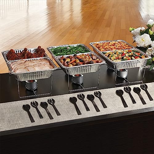 Disposable Chafing Dish Buffet Set, Food Warmers For Parties, 30 Pcs Buffet Servers And Warmers, Catering Supplies, Pans (9X13), Warming Trays For Food, With Covers, Utensils, Lids & Sterno Fuel Cans #TOP5