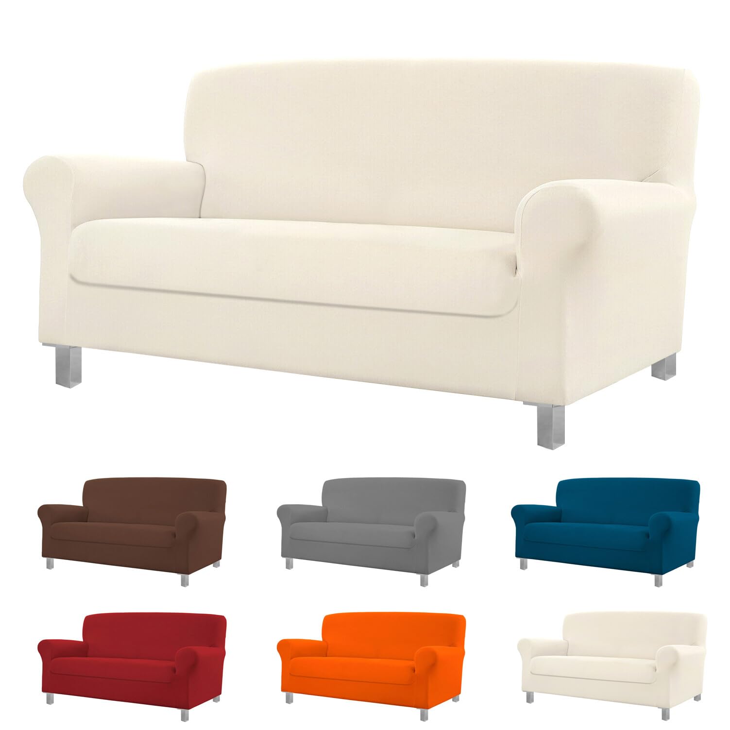 emmevi Copridivano Antimacchia Elasticizzato Copri Poltrona Divano Mod.COPRIDIVANO MODERNO 4 POSTI ARANCIO