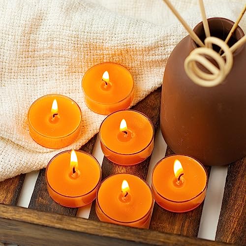Image of AuraDecor Scented Soy Wax Acrylic Tealight Candle, Organic Luxury Aroma, Aromatic /Aromatherapy Candle || Long Lasting Burning Time (Pack of 1, Amber Quartz & Oudh)