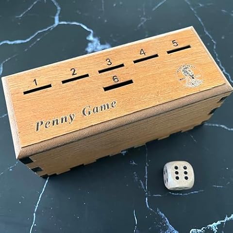 Penny Game, Family Fun Board Game, Drop Game Wood Box for 2-6 Players Premium Version Cover