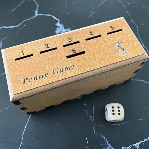 CBLKUS Penny Game Family Fun Board Game Drop Game Wood Box for 2-6 Players Premium Version