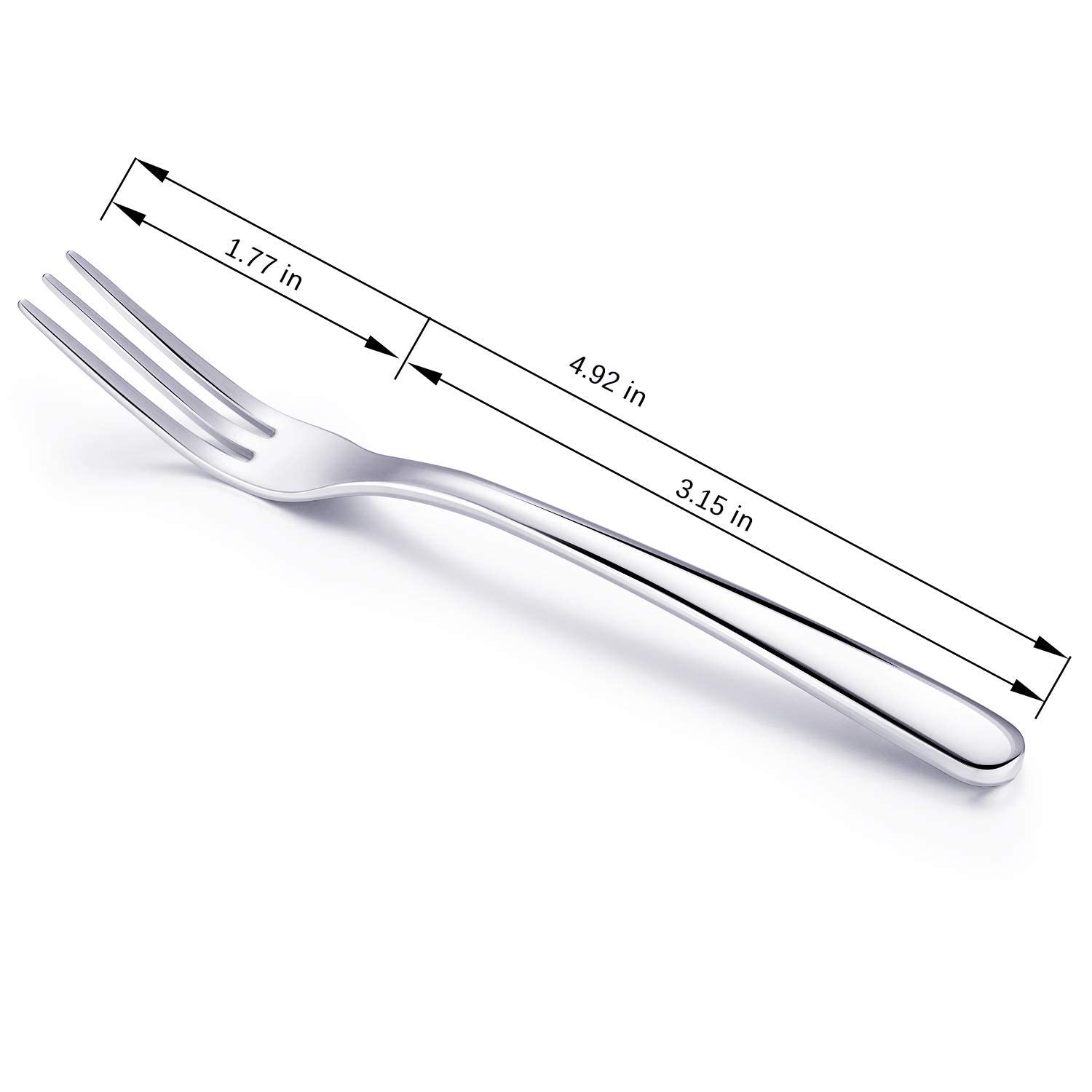 Premium 12-Piece Stainless Steel Fruit Forks Set, Mini Dessert Forks for Appetizers, Cocktails, Salads & Cakes, Polished Silver, Reusable & Dishwasher Safe — Amazon image 3