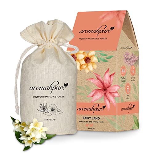 Image of Aromahpure Premium Car Perfume Fragrance Flakes - Fairy Land, Luxury Car Air Freshener made Organically with Essential Oil, Grains, and Flakes - 50 Gms, fragrant for 30 days, IFRA certified