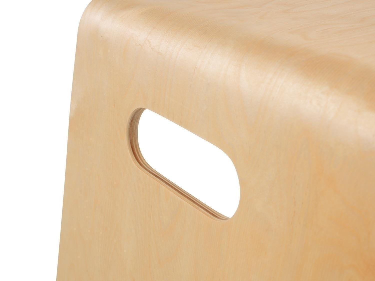 Sitzhocker - Stapelbar - Belastbar bis 80 kg - 47 x 45 x 42 cm - Braun - Birkenholz - Stapelhocker Holzhocker