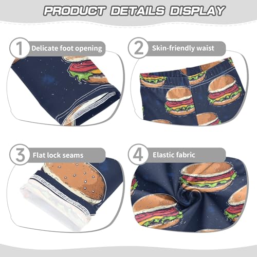 Hamburger Cartoon Food Girls Casual Leggings for Kids Printed Long Pant Bottoms Stretch and Soft3