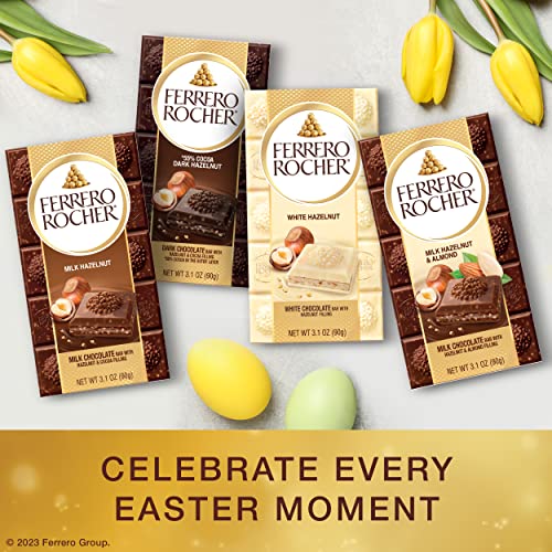 Ferrero Rocher Premium Chocolate Bars, White Chocolate Hazelnut, Individually Wrapped Easter Basket Stuffers, 3.1 Oz Each, 8 Pack #TOP1