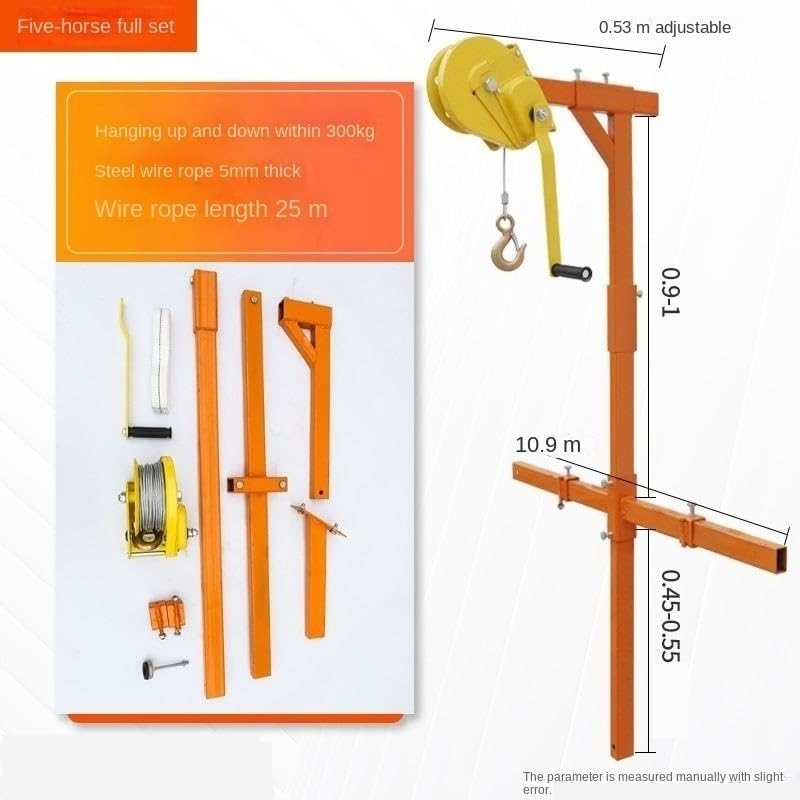Grúa elevadora de 5 HP para aires acondicionados con cabrestante de 25m 3
