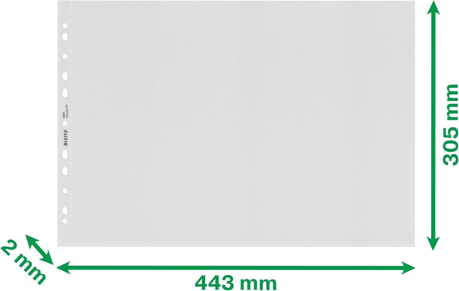 Leitz A3 Pockets, Pack of 25, Punched Plastic Wallets, Embossed Mat Surface, 100 Micron Thick, 100% Recyclable, Eco Friendly, Recycle Range, Clear, 40190003