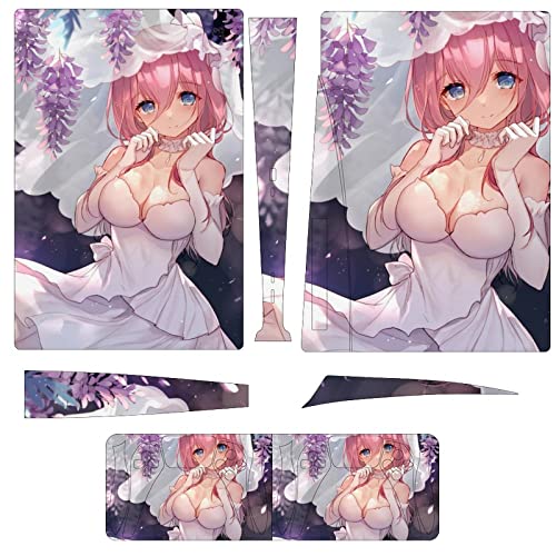 PS5 スキンシール ディスク 中野三玖 五等分の花嫁 プレイステーション5 スキンシール 全面保護 側面/両面対応 保護ステッカー PS5 対応 耐久性 本体 コントローラー 保護シール 簡単取付 薄型 傷隠せ 摩擦保護 抗衝撃 汚れ/ホコリ防止 指紋/