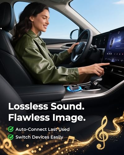 Image of Jemluse Wireless CarPlay Adapter for Apple - Mini Size, Fast Stable Connection Convert Wired to Wireless Car Play Dongle for iPhone iOS 10+, Plug & Play for Cars from 2016+ w /USB-C (Grey)