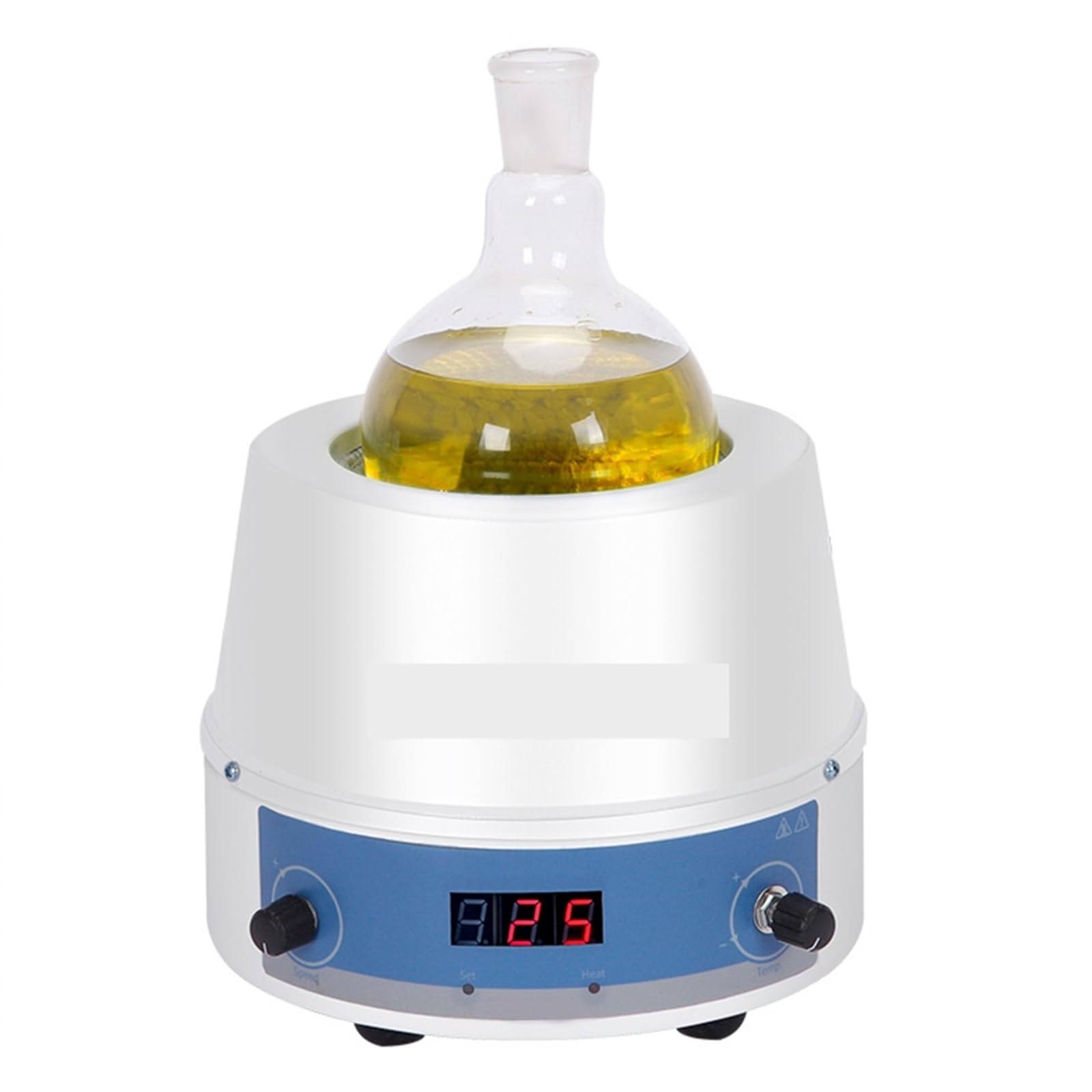 Vaso de laboratorio de 3 l con manguito calefactor y placa calefactora con agitador magnético, temperatura constante ajustable. Instrumento de medición(500ML)