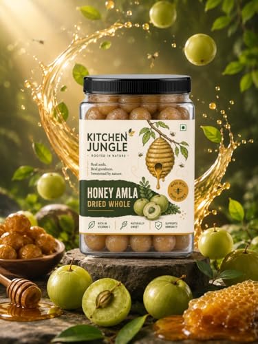 Image of Kitchen Jungle Honey Amla Dried Whole Candy 1KG | Sweet & Tangy Indian Gooseberry Candy | Traditional Avla Mukhwas | Soft Chewy Dried Amla Treat Toffee