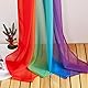 PONY DANCE Himmelbett Vorhänge Baby Querbehang Freihanddeko für Geburtstagsparty Hausbett Vorhang Farbverlauf Gardine Durchsichtig Tüllstoff, Lebhafter Regenbogen, 1 Stück H 548 x B 152 cm