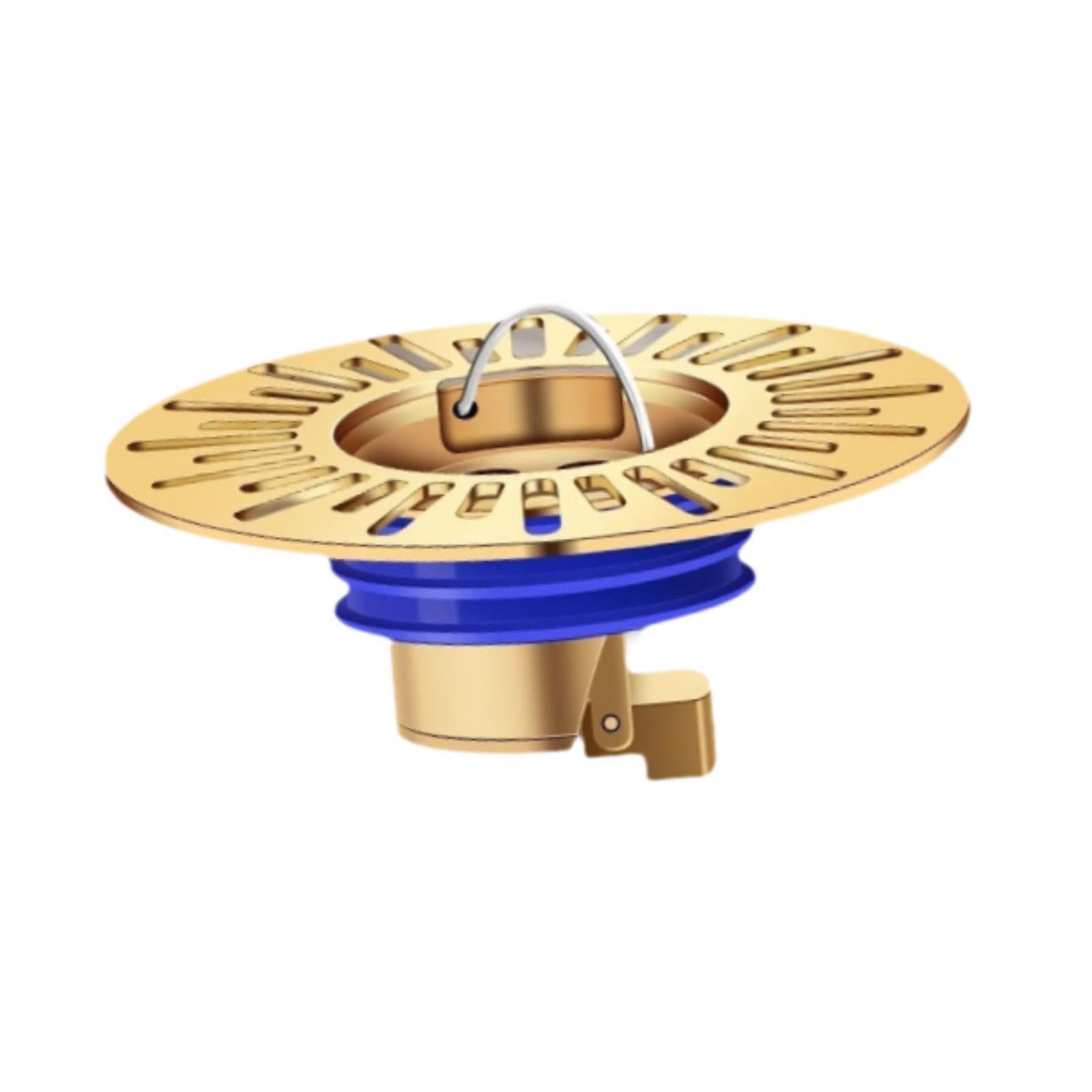 Yixannx Gold Bathroom Floor Drain Stopper Backflow Preventer Reducing Unpleasant Odors While Allowing Efficient Drainage No Matter Condition Floor Drain Backflow, 70X43mm