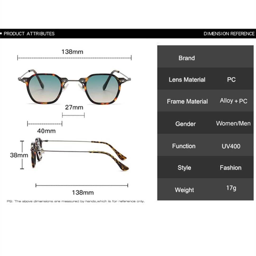 Occhiali da sole da uomo alla moda in stile punk con lenti sfumate trasparenti, protezione UV400, occhiali da sole da donna in stile retrò con rivetti.