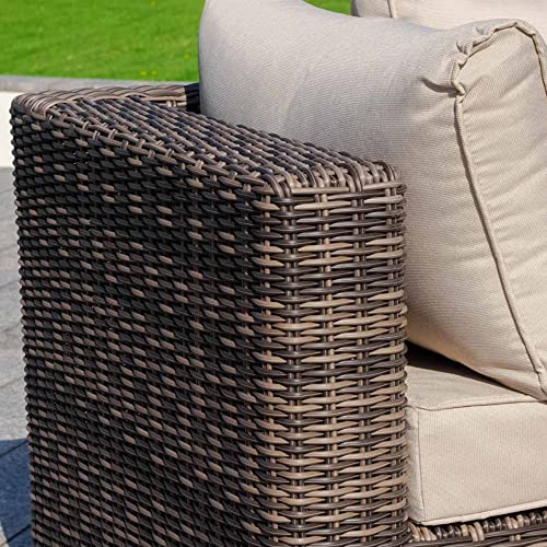 SUSIE'S GARDEN Patio Furniture Set 4 Piece Wicker Outdoor Furniture Sectional 6 Inch Thick Cushion Outdoor Couch Deep Seating w/Coffee Table,Pillows for Porch, Balcony, Brown & Beige - Image 4