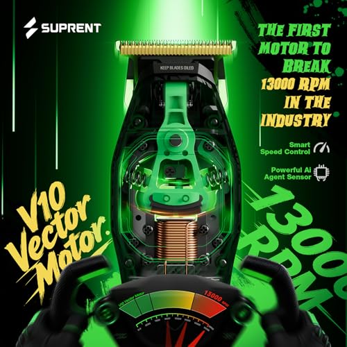 Image of SUPRENT Fangs Professional Barber Trimmers - High-Performance 13,000 RPM Vector Motor Hair Trimmer Set, Professional Finishing Trimmer with AI Speed Control, Precision Detail Trimmer