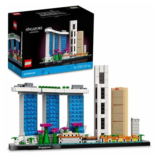 LEGO 21057 Architecture Singapore, Kit Modellismo per Adulti da Collezione, Idea Regalo per Uomo o Donna, Set di Costruzioni della Collezione Skyline, Hobby Creativo Fai da Te