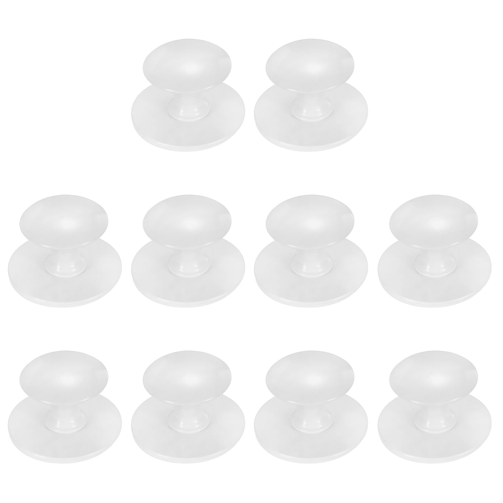 sourcing map 10 Pack Adhesive Cabinet Knobs, Stainless Steel Stick on Drawer Knobs, Round Self-Stick Instant Cabinet Handle Pulls for Window Wardrobe Cupboard Drawer Closet, White