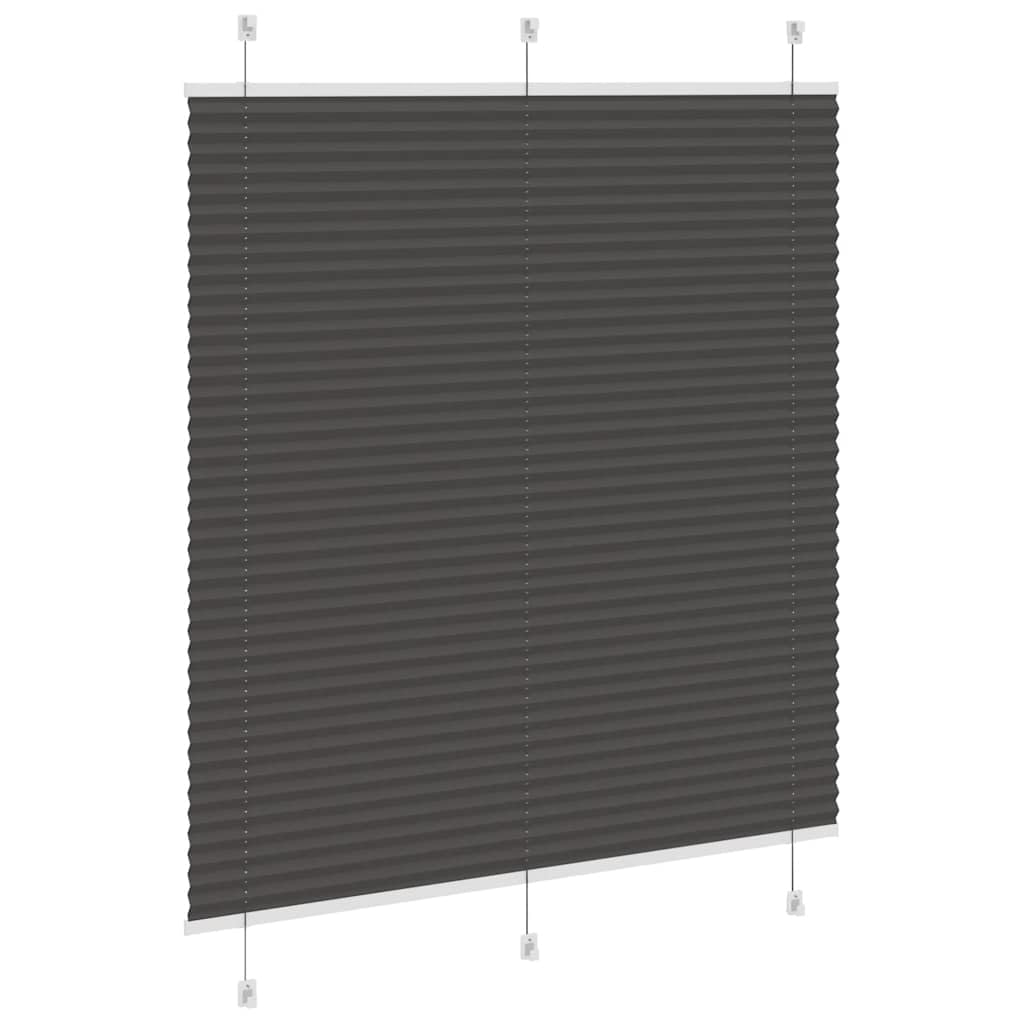 Store plissé Noir 115x100 cm Tissu Polyester Largeur 114,4 cm avec Montage sans perçage Store vénitien occultant tamisant pour fenêtre Baie vitrée Chambre Bureau