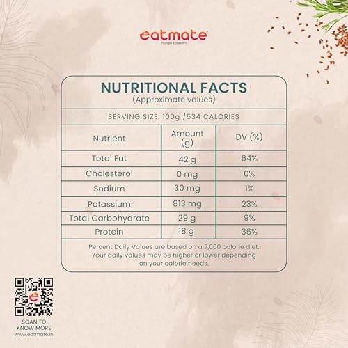 Image of Eatmate Flax Seeds (Alsi) 2-Pack | 1 Kg Each Jar | Total 2 Kg | Whole Raw Flaxseed | Plant Protein | Omega-3 Source | Ideal for Baking, Smoothies & Daily Use