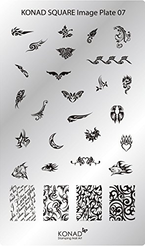 KONAD Square Stamping Stencil, Piastra 07