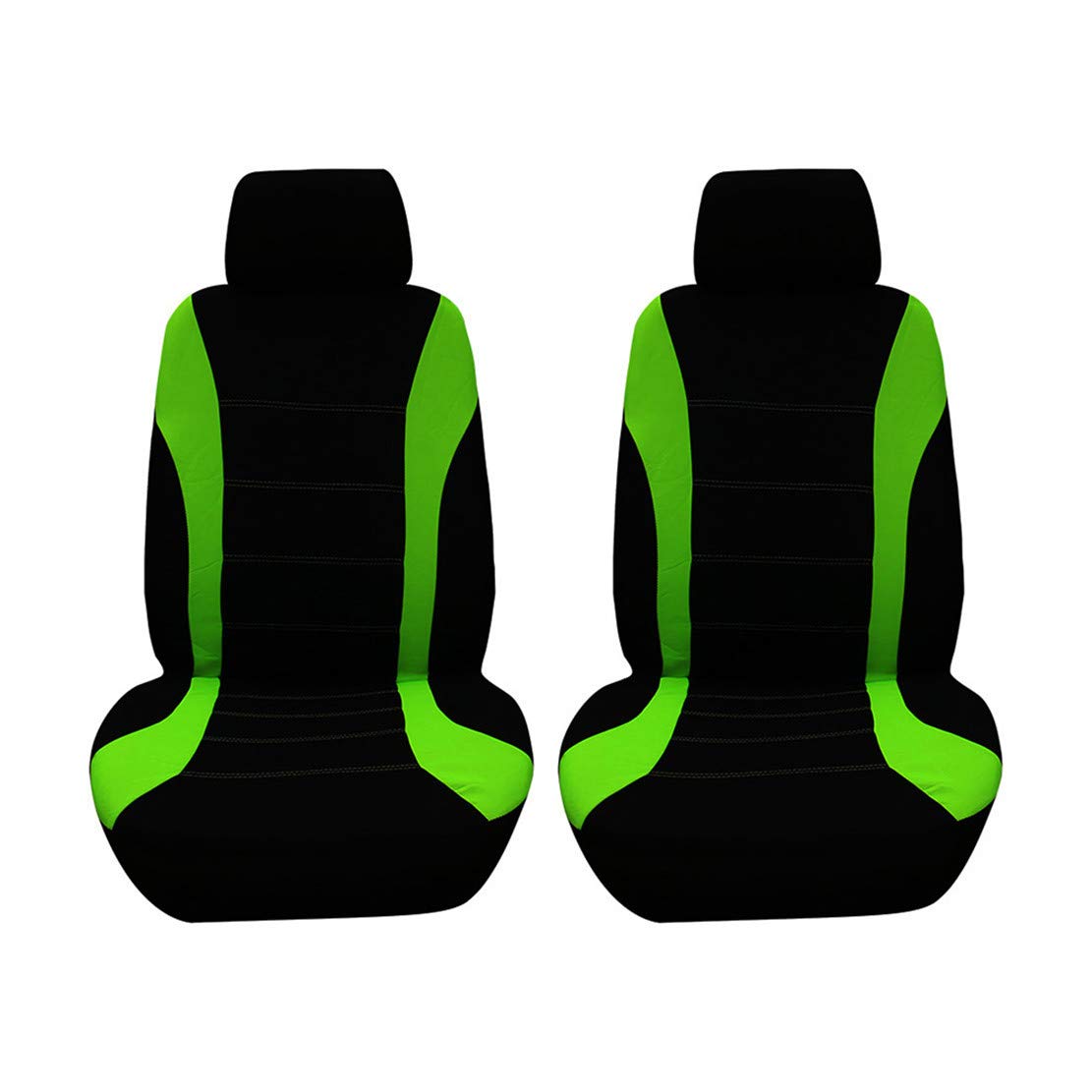 GODGETS Car Van Seat Covers Full Set 5&7 Seaters Carseat Protectors Univesial for Cars Vans MPVs,Black Green,2 * Front Seater