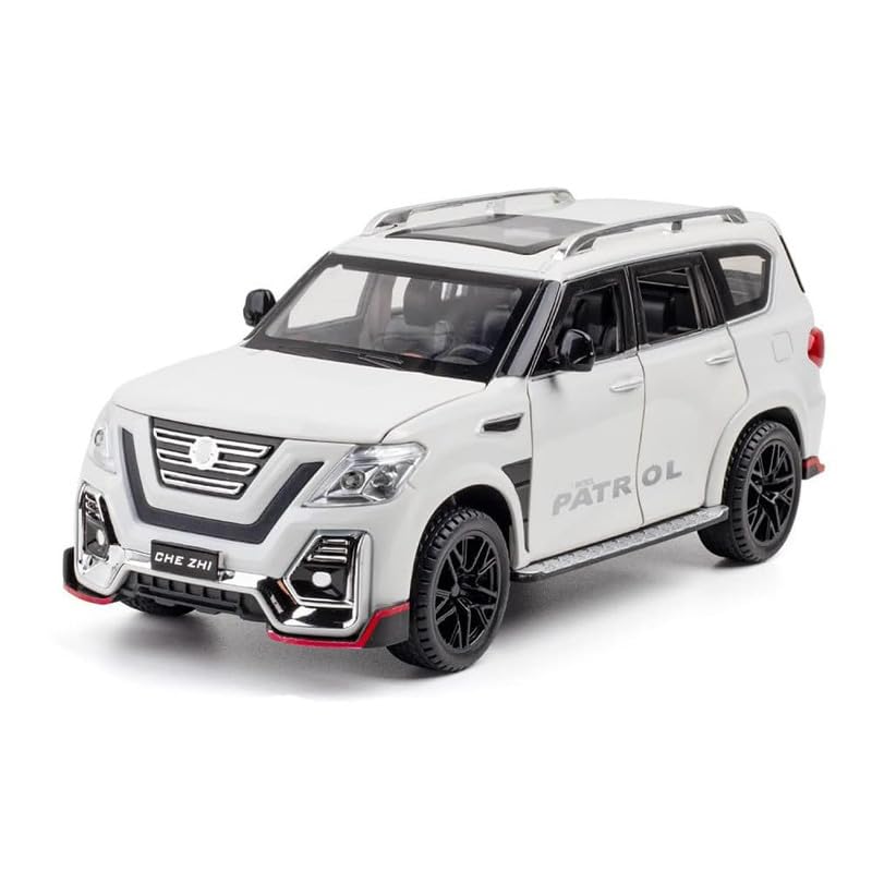 Image of Kids Model 1:24 N Petrol Die Cast Metal Car Pull Back Action Opening Doors with Realistic Engine Sound Lights Toy Car Gift for Boys - Multi