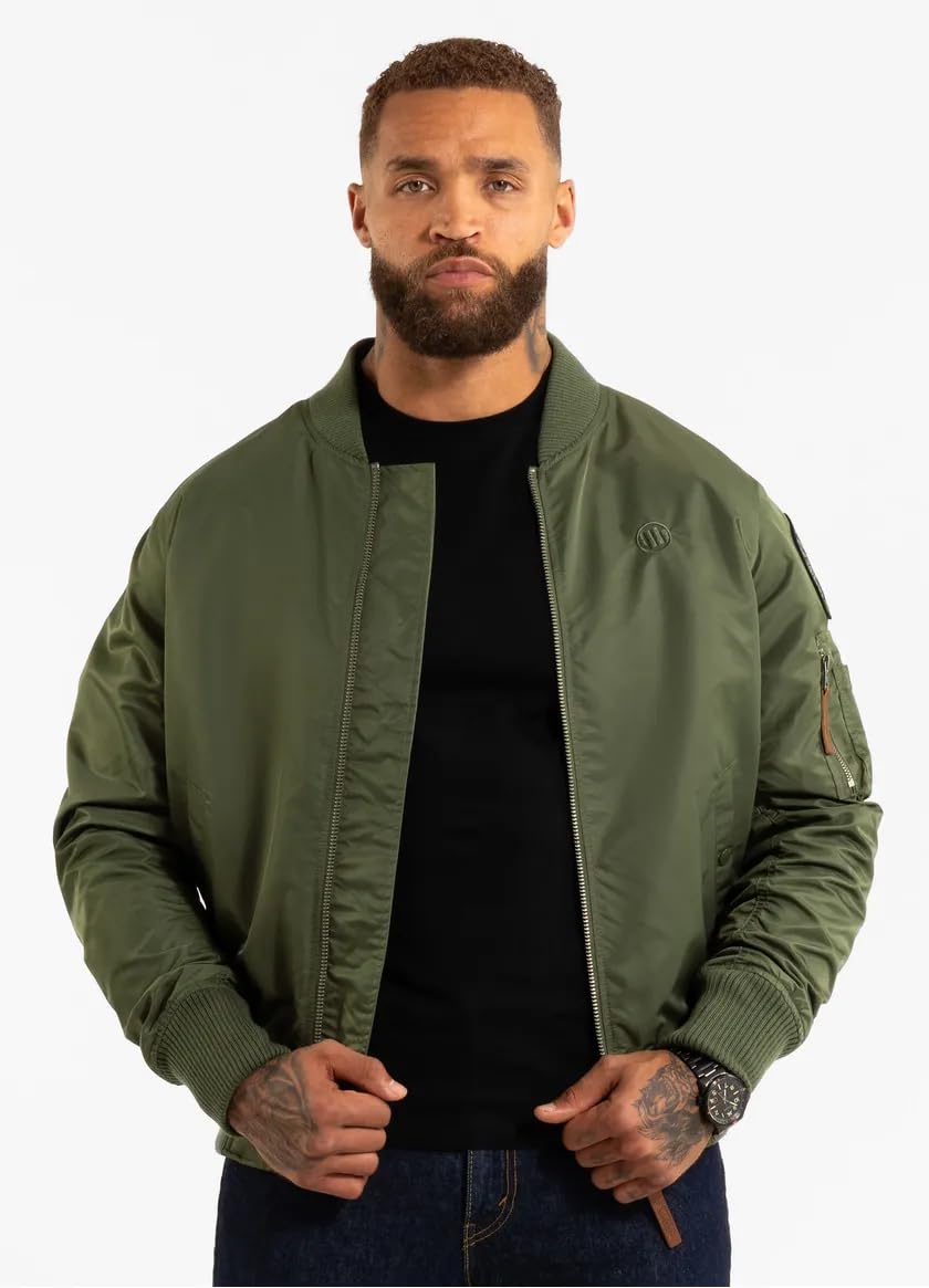 PITBULL - Giacca Uomo Mezza Stagione Flyers Bomber, Giubbotto Uomo Primaverile Autunnale, Bomber Jacket, Mens Jacket, Giubotti, Le Cerniere in Metallo, Giubino - Giacca Estiva
