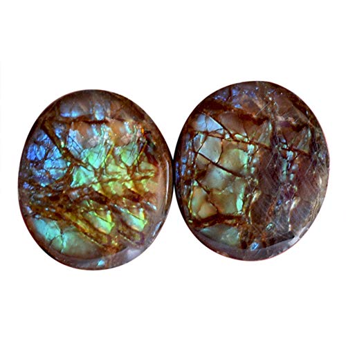 Cabochons ovale feu vert bleu dos plat AG-15044 pour réparer vos bijoux anciens