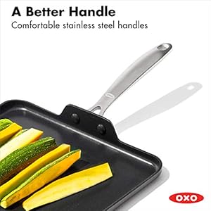 OXO Enhanced 11" Griddle Pan, PFAS-Free Ceramic Nonstick, Durable Hard Anodized Cookware, Scratch Resistant, Stainless Steel Handle, Good Grips, Dishwasher/Oven Safe, Black OXO Enhanced 11 Griddle Pan PFAS Free Ceramic Nonstick Durable Hard Anodized Cookware Scratch Resistant Stainless Steel Handle Good Grips DishwasherOven Safe Black