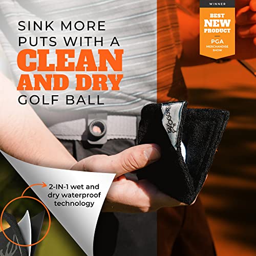 Frogger Amphibian Golf Ball Towel with Wet and Dry Technology Small Golf Ball Towels for Golf Bags with D Clip, Premium Golf Ball Accessories, Ultra Absorbent - Image 6